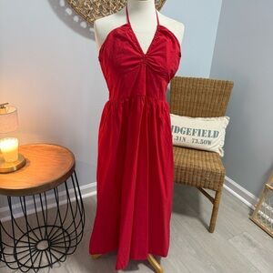Red Halter Maxi Dress - Classic Summer Style